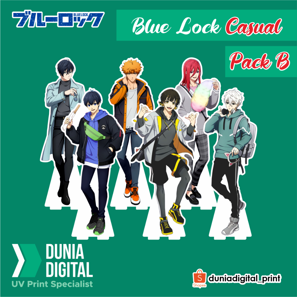 Blue Lock Casual Pack B Standee Akrilik | Seishiro Nagi Itoshi Rin Meguru Bachira Hyoma Chgiri Yoich