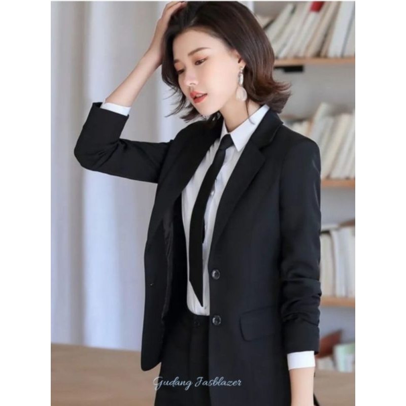 blazer wanita formal - Blazer kantor wanita - Jas wanita - Jas wanita hitam - kuning - merah fanta