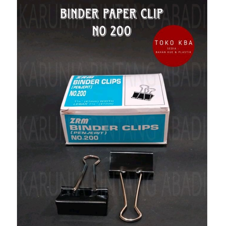 

Binder Kertas Paper Clips Penjepit ZRM No. 200 ( 1 Box )