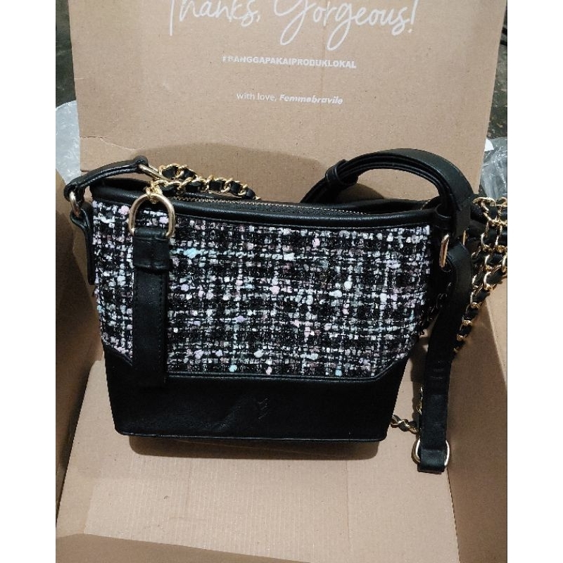 Femmebravile Kara Tweed Bag - Slingbag Tas Wanita