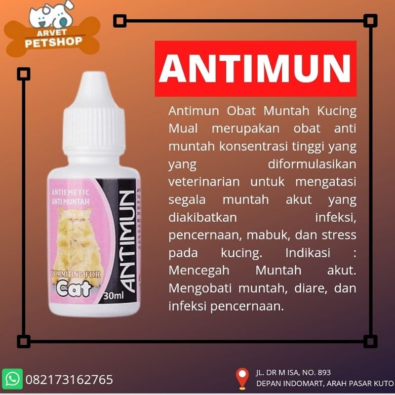 Antimun 30 ML Obat Muntah Mencret Kucing