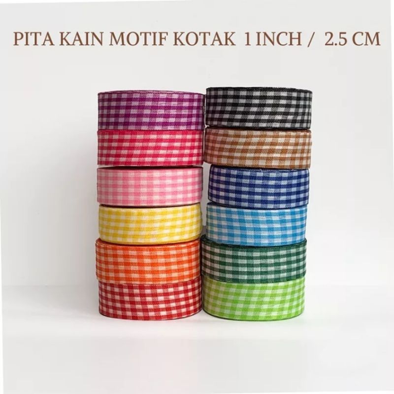 

pita kain kotak kotak panjang 1meter