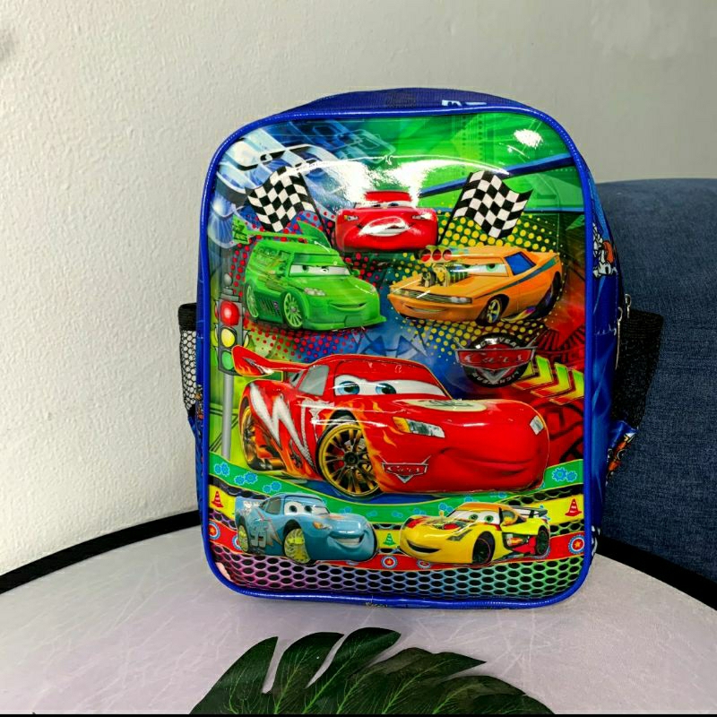 Tas LED Anak TK SD Gambar Timbul Karakter Mobil