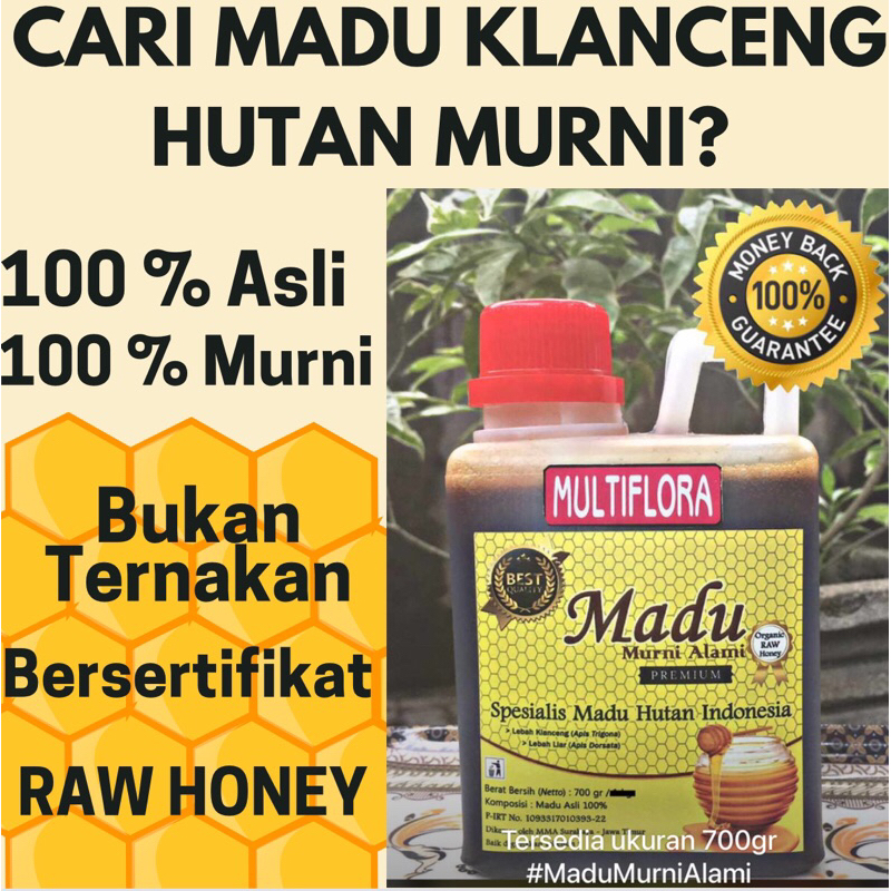 

[700 gr] Madu Trigona/Klanceng Hutan Mentah (raw honey) 100% Asli, Murni, Alami Bukan ternakan