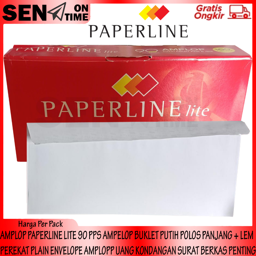 

AMPLOP PAPERLINE LITE 90 PPS 1 KOTAK AMPELOP BUKLET PUTIH POLOS PANJANG + LEM PEREKAT UKURAN 110x230 mm PLAIN ENVELOPE AMPLOPP UANG KONDANGAN SURAT BERKAS PENTING AMFLOP DOKUMEN PERLENGKAPAN SEKOLAH KANTOR ANGPAU ANGPAO AMFELOP