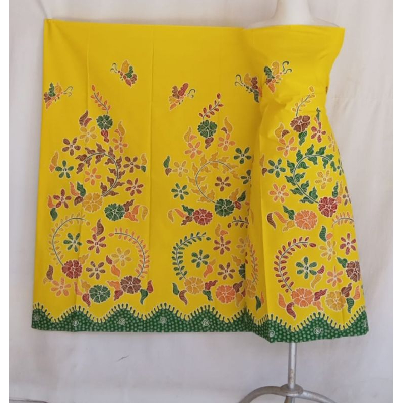 KAIN BATIK TULIS  MADURA MURAH KUNING CERAH