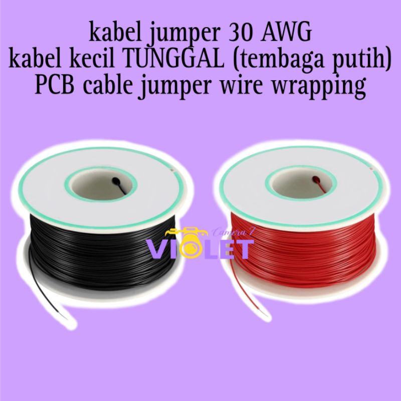 BACA DESKRIPSI. kabel jumper 30 AWG kabel KECIL TUNGGAL tembaga putih PCB cable jumper wire wrapping
