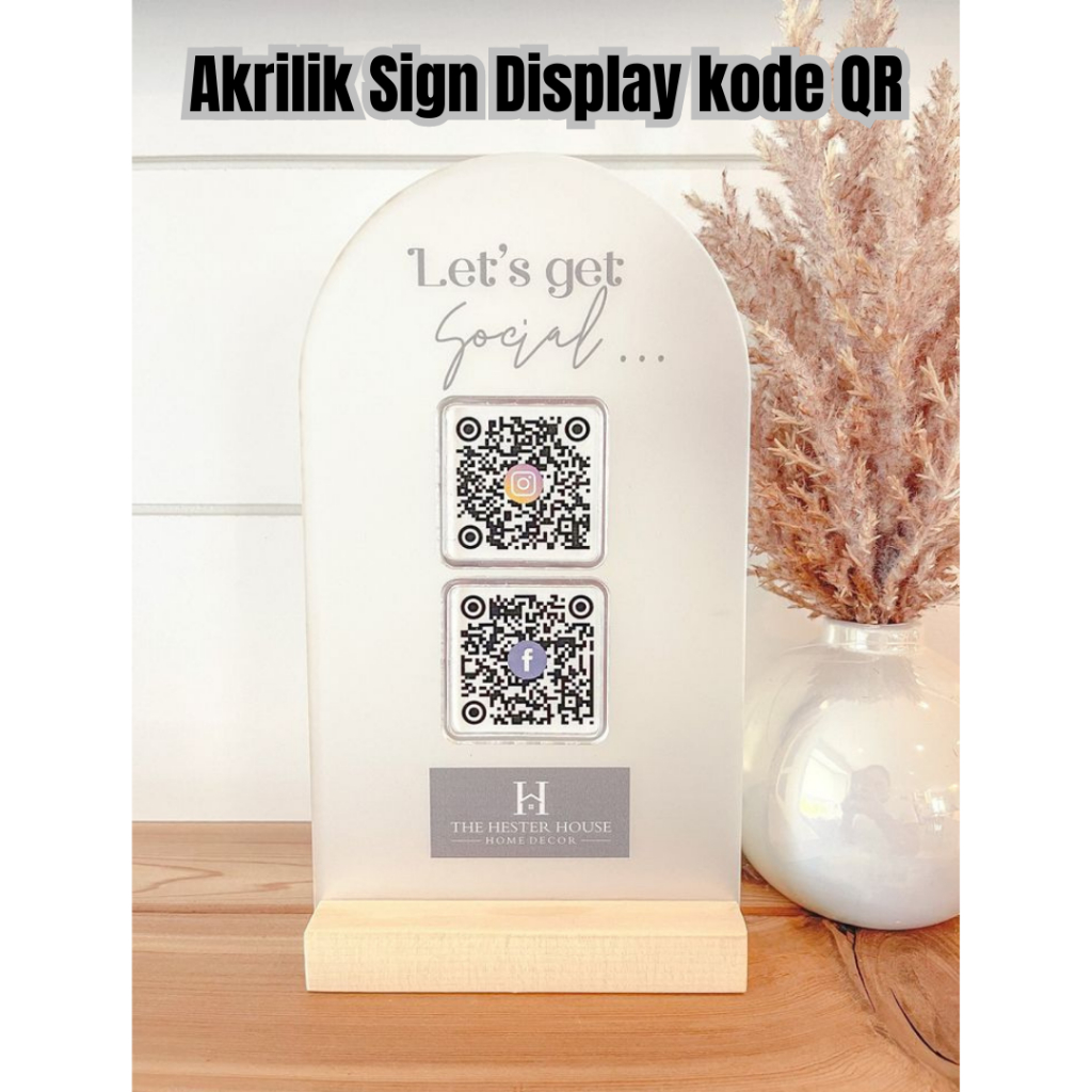 krilik Sign Display kode QR /QR Code Modern minimlis Meja Kafe Resto Kasir