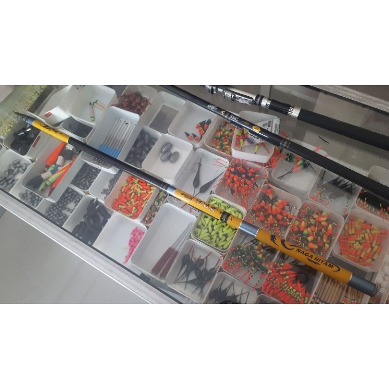 Tegek Kolong Joran Tongkat Pancing Tangkai Oregon Naga Hitam