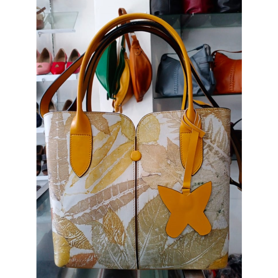 Tas Wanita Kulit Asli Ecoprint Naturalize