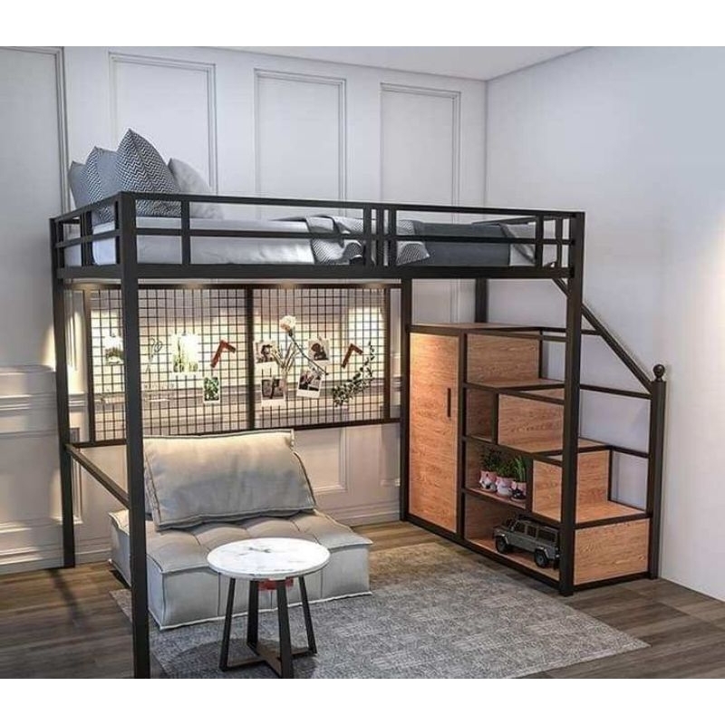 ranjang besi  tangga ukuran 140x200