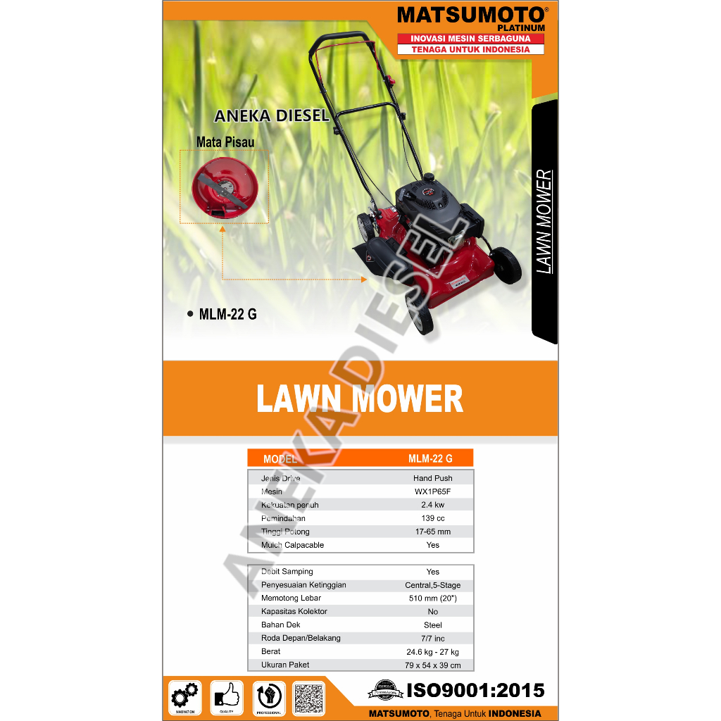 Mesin Potong Pemotong Rumput Dorong MLM 22 G MATSUMOTO Lawn Winnower MATSUMOTO MLM 22 G Potong Rumpu