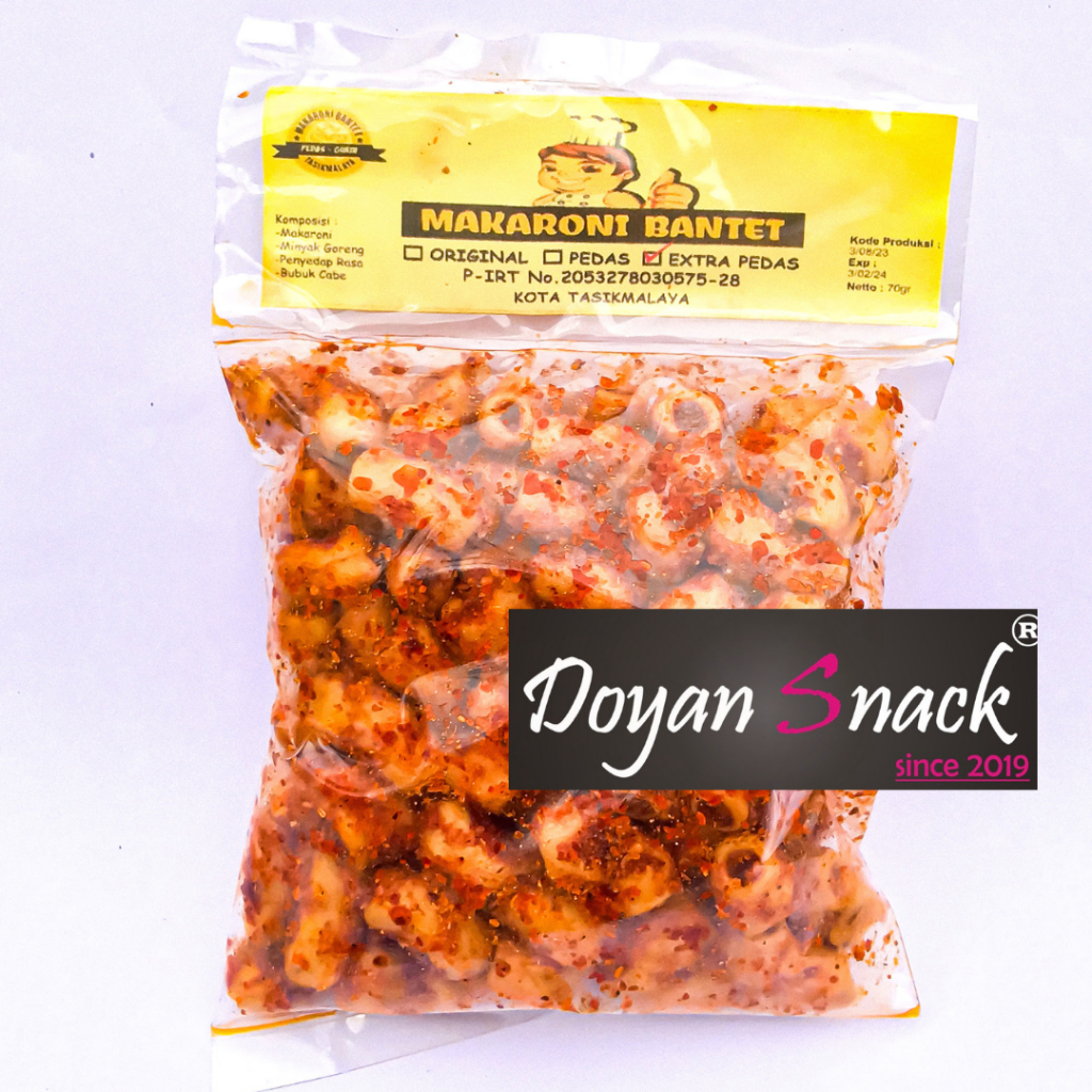 

Makaroni Bantet Tasikmalaya Cap Koki [TERLARIS] 70gr Makaroni Bantet/Makaroni Kriwil/Pedas/Original/Ekstrapedas