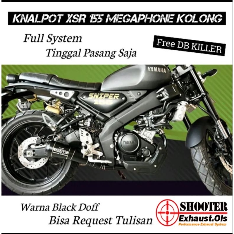 Knalpot xsr 155 model megaphone Kolong