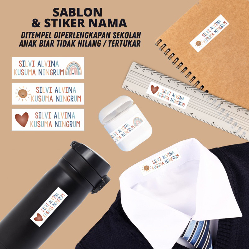 

20 Pcs Request Nama Sablon & Stiker Nama Untuk Perlengkapan Sekolah