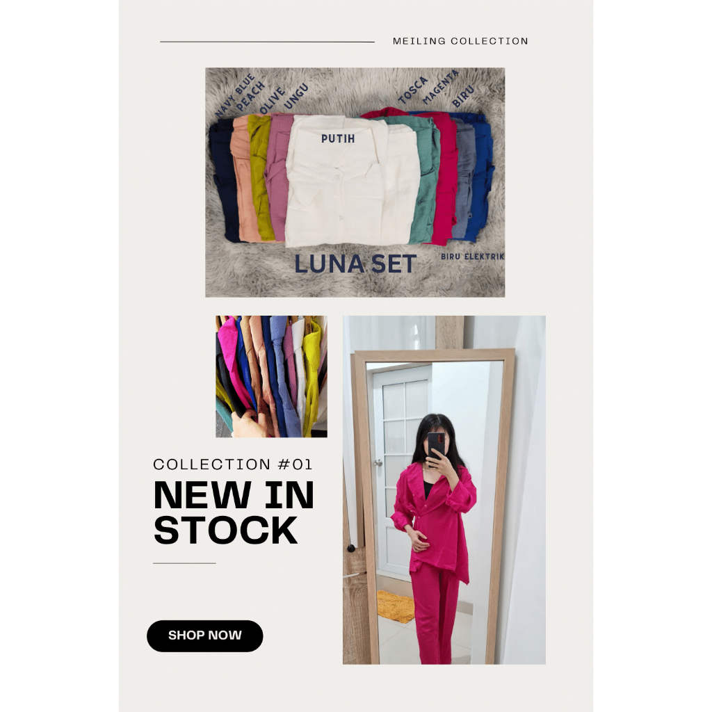 BAJU ATASAN SET WANITA TERBARU 2023 LUNA SET IMPORT BANGKOK THAILAND