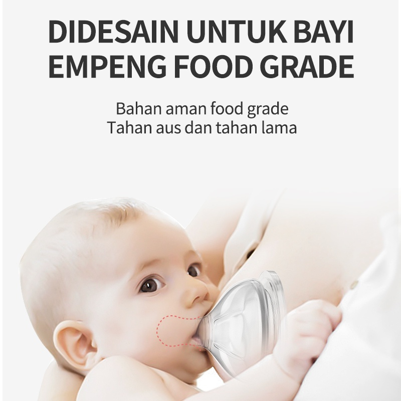 Premium Oberni Empeng / Dot Bayi Kaliber Lebar 5Cm Bahan Silikon Food Grade (0 Bulan +)