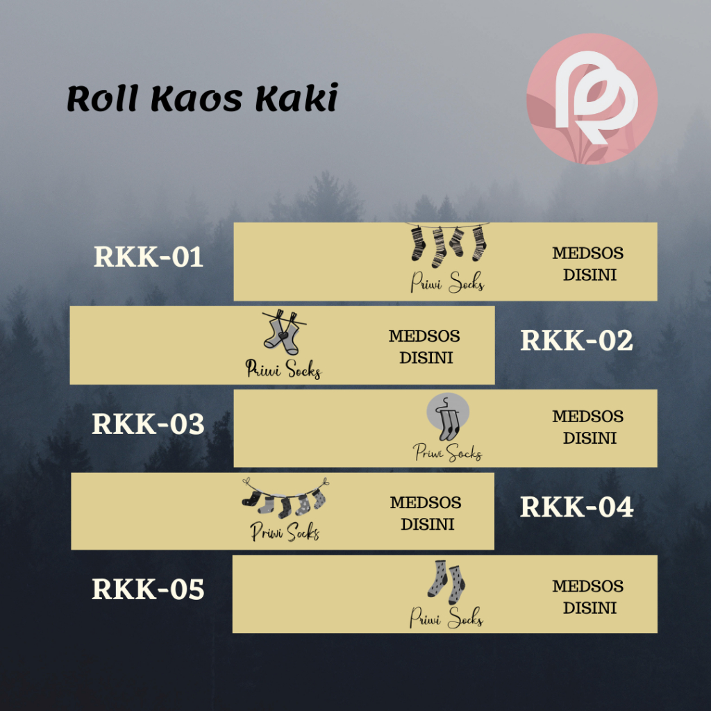 ROLL KAOS KAKI LABEL KERTAS KRAFT CUSTOM DENGAN PEREKAT