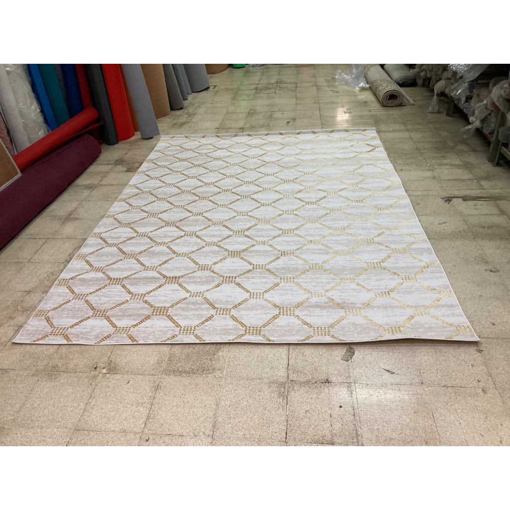 Karpet Turki Import Permadani Asli Turki Uk 240 x 320 Minimalis White Gold