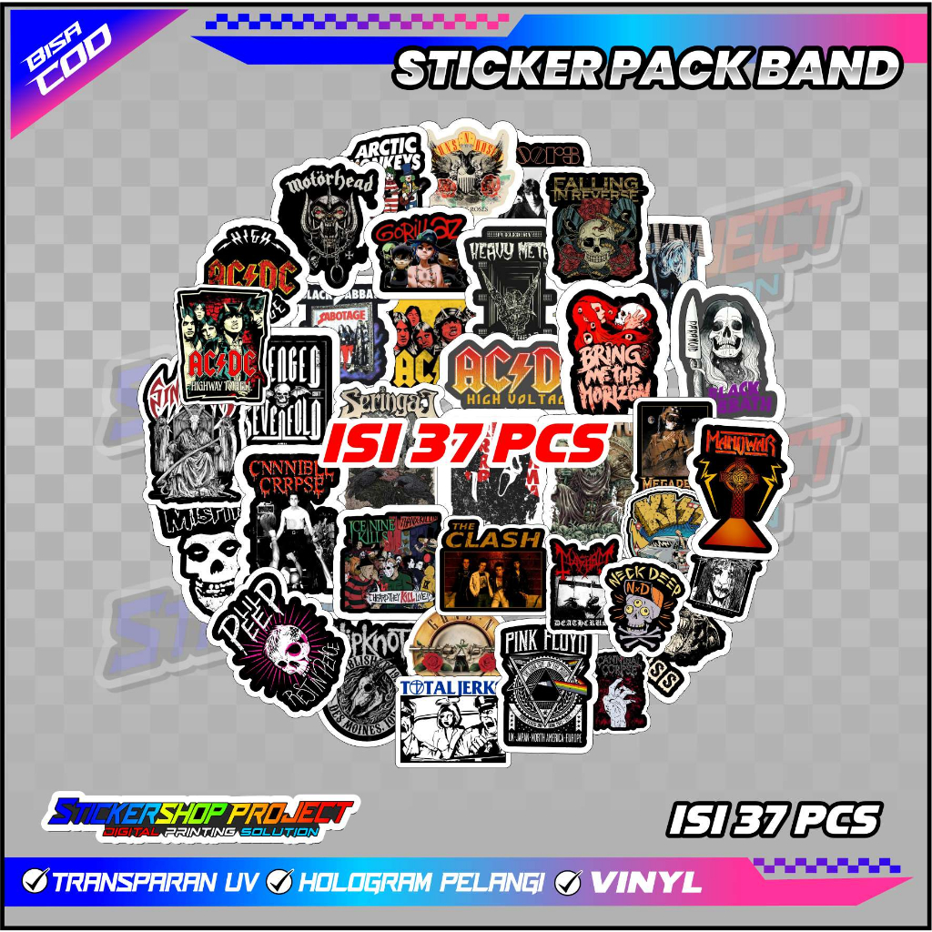 

37 PCS STICKER PACK BAND WARNA VIRAL ANTI AIR