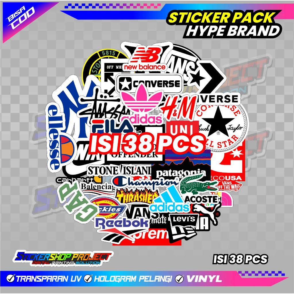 

38 PCS STICKER PACK LOGO VIRAL ANTI AIR