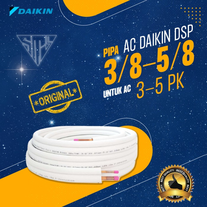 PIPA AC DAIKIN DSP 3/8 -5/8 untuk AC 3 - 5 PK FREON R410 R32 R22 - Per Meter