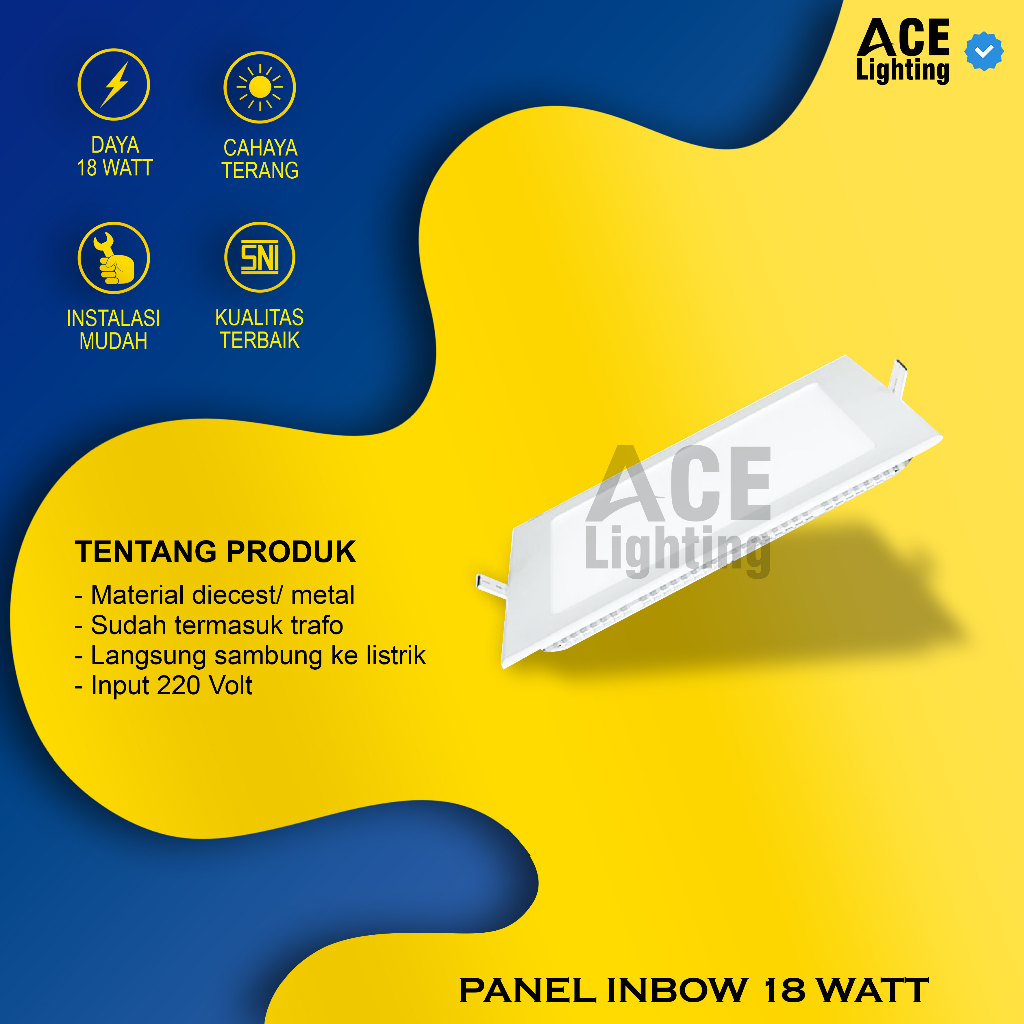 Lampu panel downlight inbow 18 watt downlight plafon kotak 18w