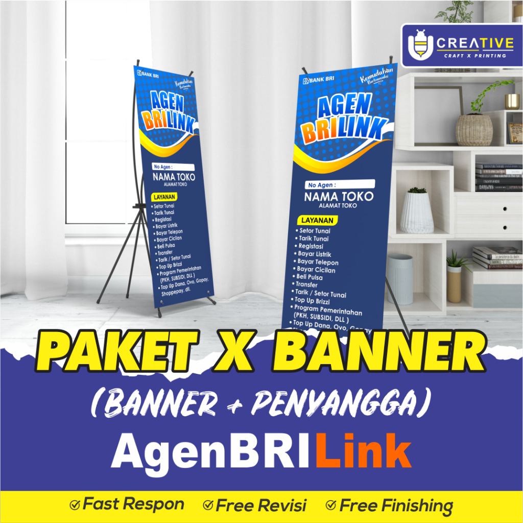 PAKET X Banner Agen BRILink (Banner & Standing) Ukrn.60x160cm