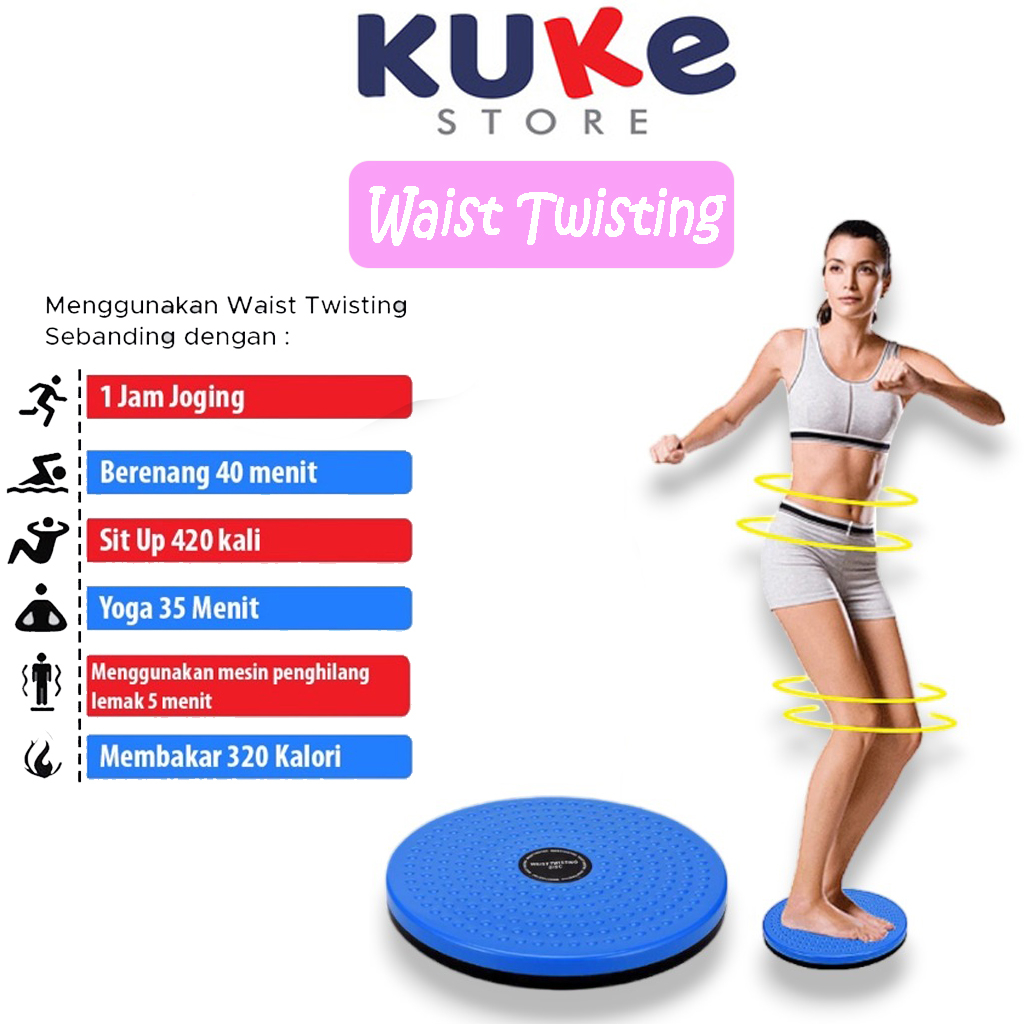 KUKE Piring Senam  Waist Twisting Disc - Alat Olahraga Putar Pelangsing Tubuh Pengecil Perut Pinggang Piringan Senam Pengencang Bokong