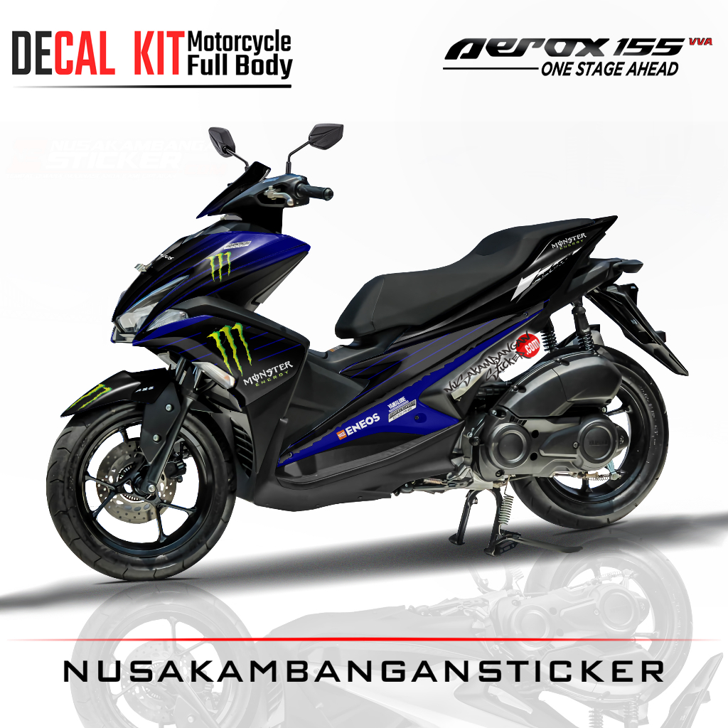 Sticker Aerox 155 Livery Moto Gp hitam Stiker Full Body