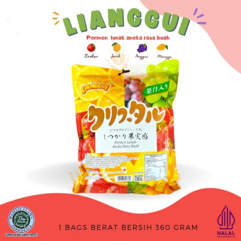 

LIANGGUI Fruit Gummy /Permen Lunak Aneka Rasa Buah 108gr&360g