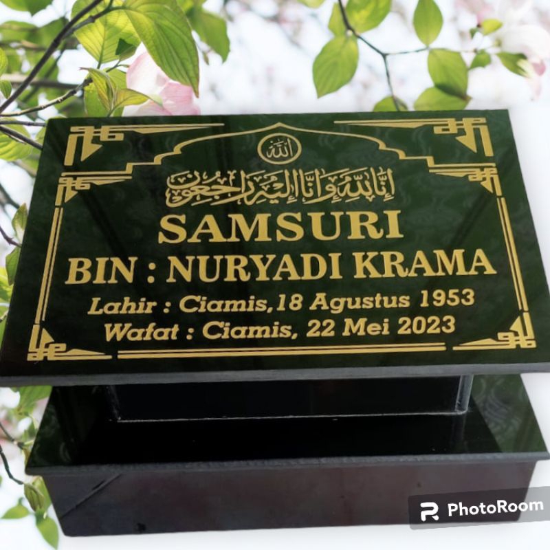 TUGU BATU NISAN MAKAM GRANIT FULL DUDUKAN UKIR