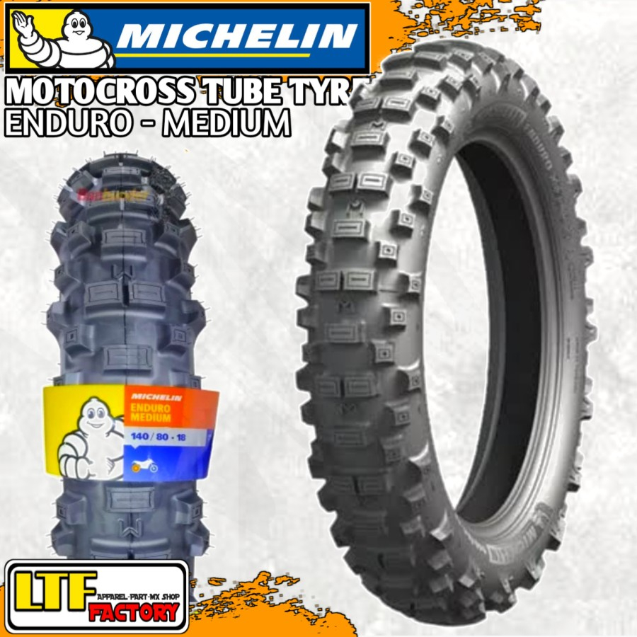 MICHELIN ENDURO 90/90-21 / 140/80-18 MEDIUM FRONT REAR TUBE TYRE - BAN LUAR DEPAN BELAKANG SET ORIGI