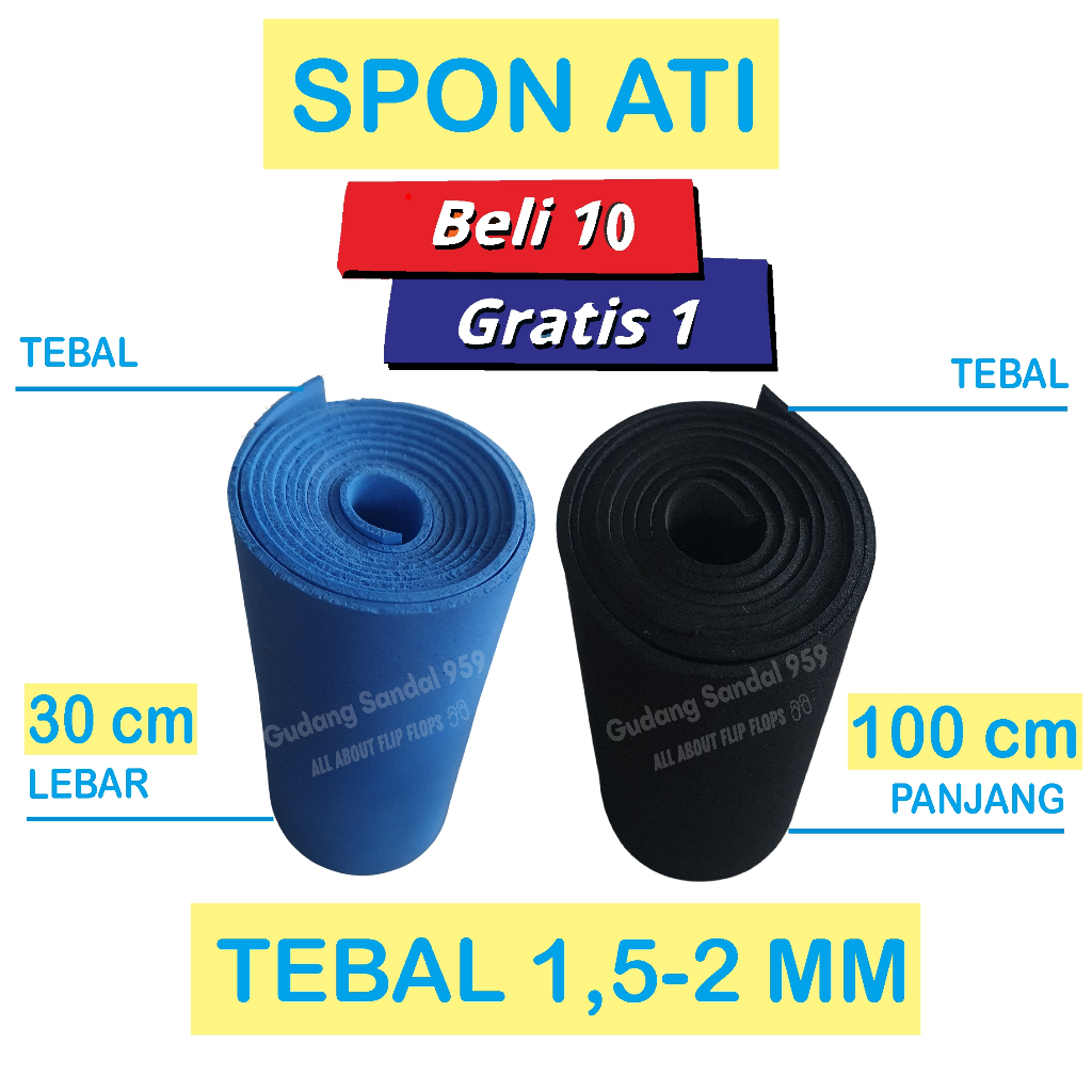 ( LIMBAH ) PROMO BELI 10 GRATIS 1 SPON ATI / SPON EVA / BUSA ATI TEBAL 1,5 - 2 MILI LEMBARAN KREASI 