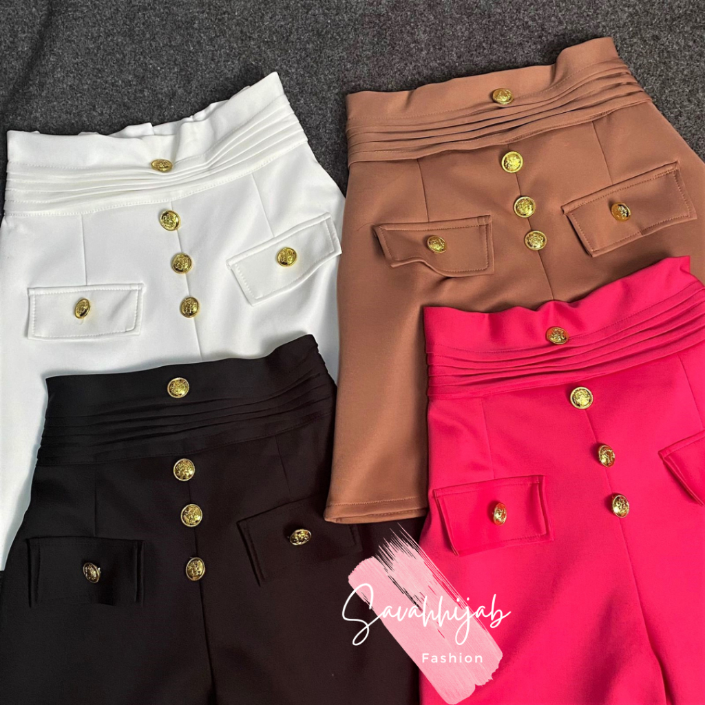 CELANA KANCING BUTTON 6865 / SHORT PANTS WANITA