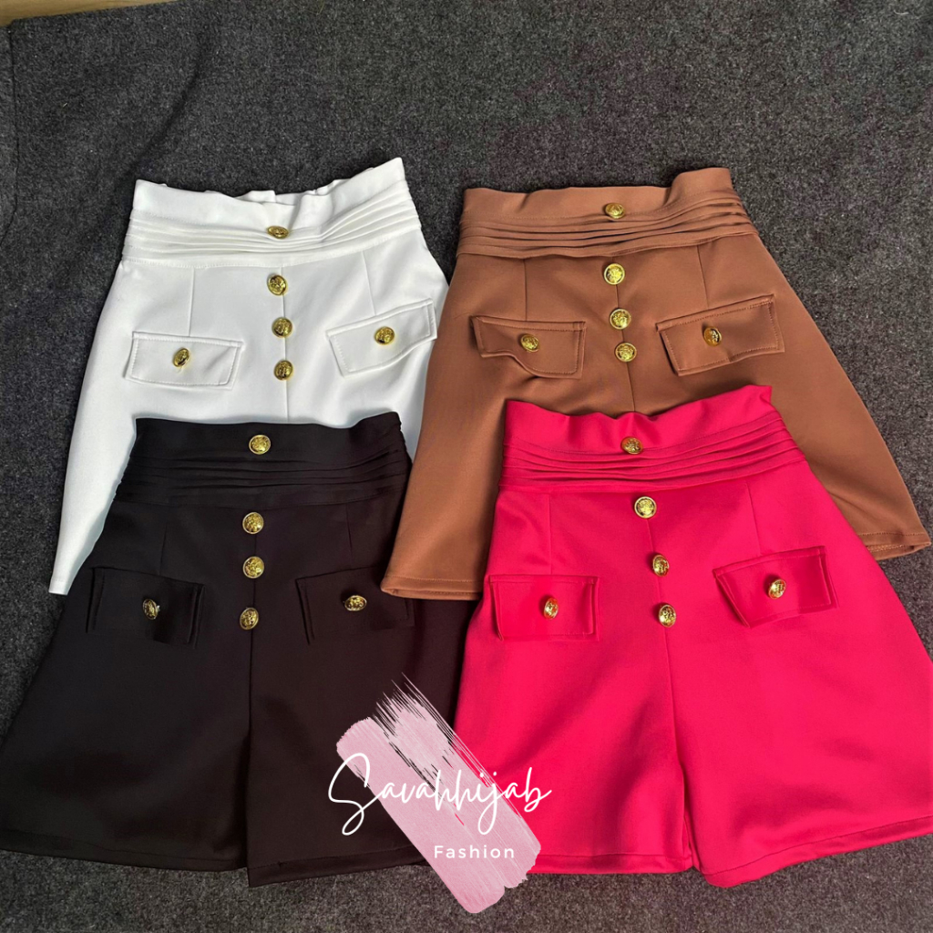 CELANA KANCING BUTTON 6865 / SHORT PANTS WANITA