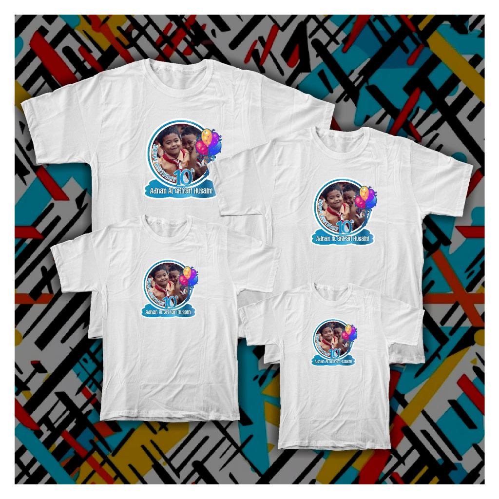 Kaos Anak Custom Ultah / Kaos Ulang Tahun Anak Free Foto Dan Nama / Kaos Custom Foto