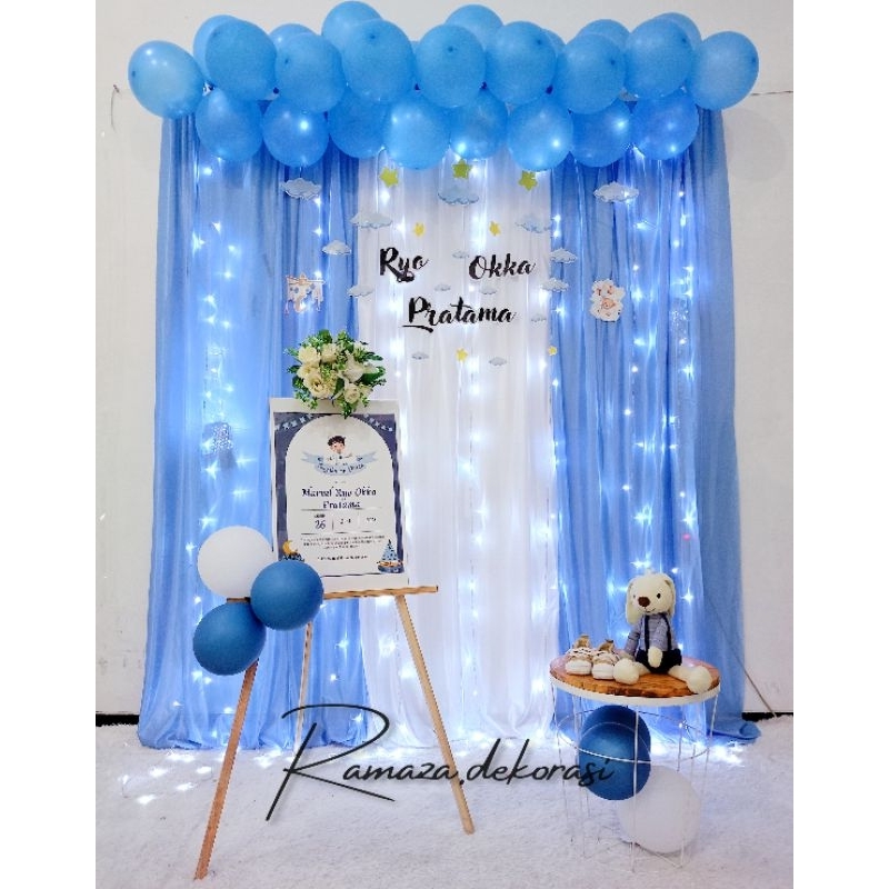 Recommended Dekorasi Backdrop Balon Metalic Syukuran Tasyakuran Aqiqah Khitan Ulang Tahun 7 Bulanan
