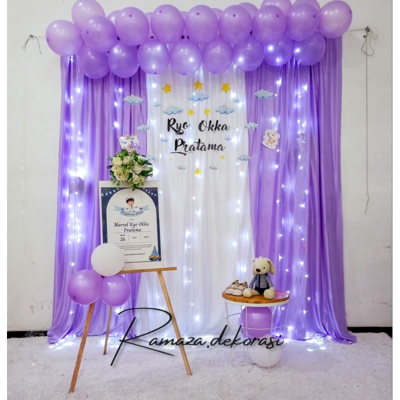 FAST DELIVERY Dekorasi backdrop BALON METALIC syukuran tasyakuran aqiqah khitan ulang tahun 7