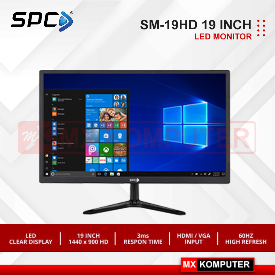 LED Monitor SPC 19" / 19 Inch Full HD Input HDMI VGA SPC SM-19HD