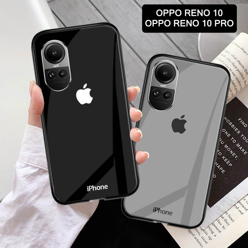 Softcase Glossy Glass Kaca OPPO RENO 10 OPPO RENO 10 PRO Terbaru [M154] Mirror Case Kaca OPPO RENO 1
