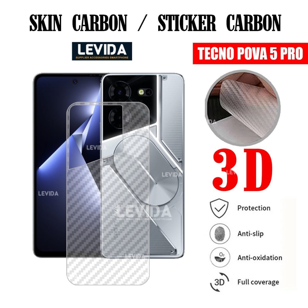 Tecno Pova 5 Pro Tecno Pova 5 Tecno Pova Neo 3 Skin Carbon 3D Antigores Skin Carbon Tecno Pova 5 Pro