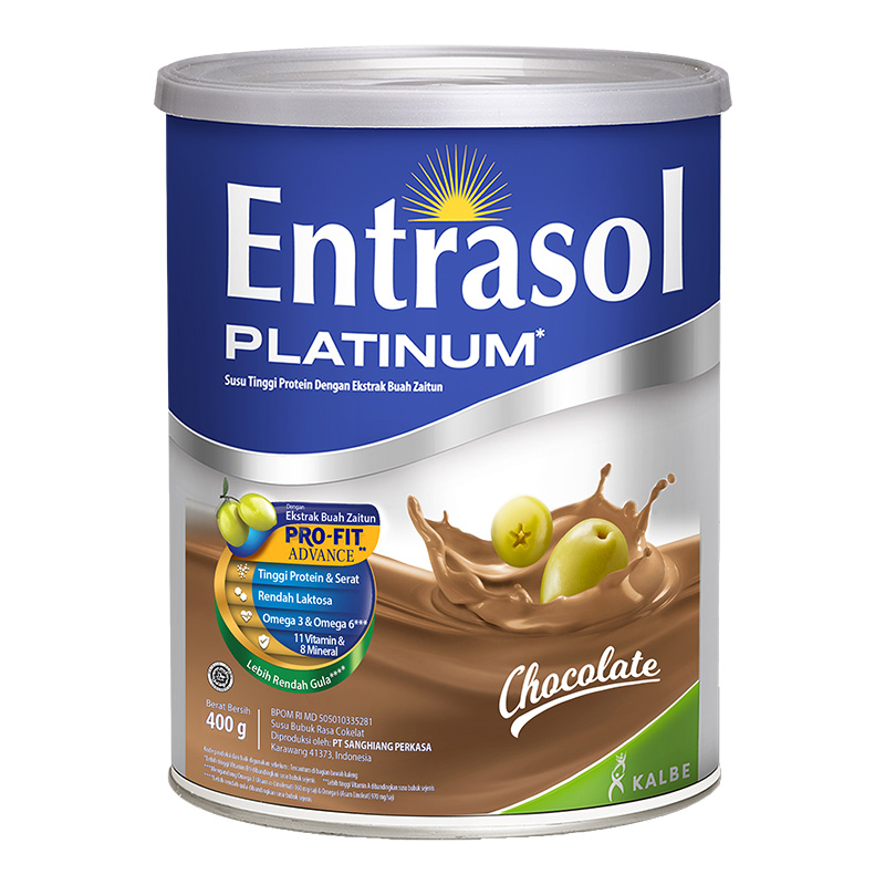 

Entrasol Platinum Susu Bubuk Tinggi Protein Dewasa Cokelat 400 g