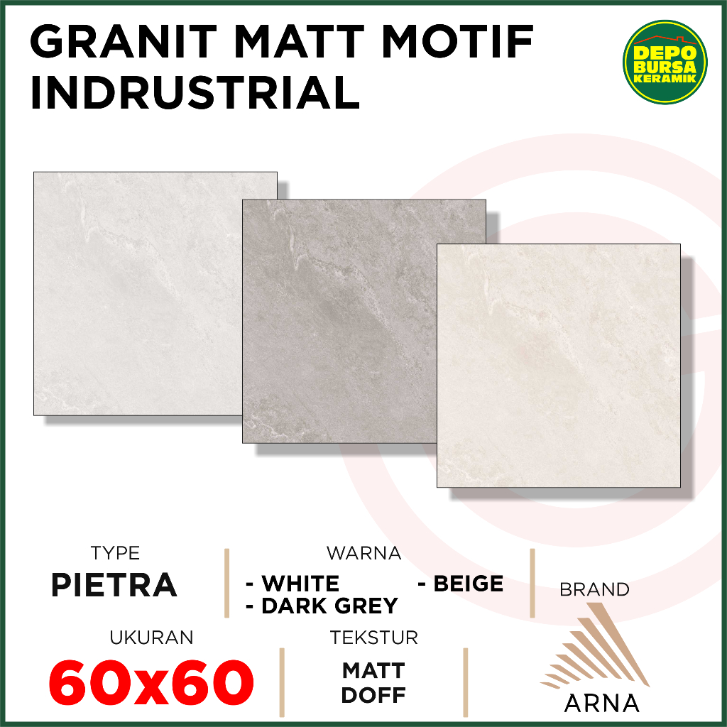 Granit Matt Motif 60x60 PIETRA SERIES -ARNA- Matt&amp;Doff