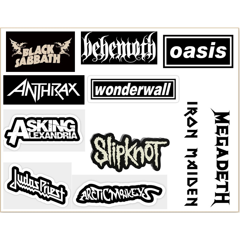 

Stiker band black sabbath,behemoth 11pcs