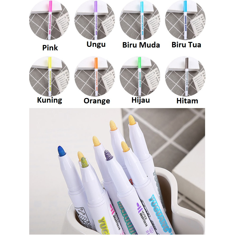 

D3W! Sunshine Fancy Spidol Gliter / Double Line Pen 8 Pcs S7008