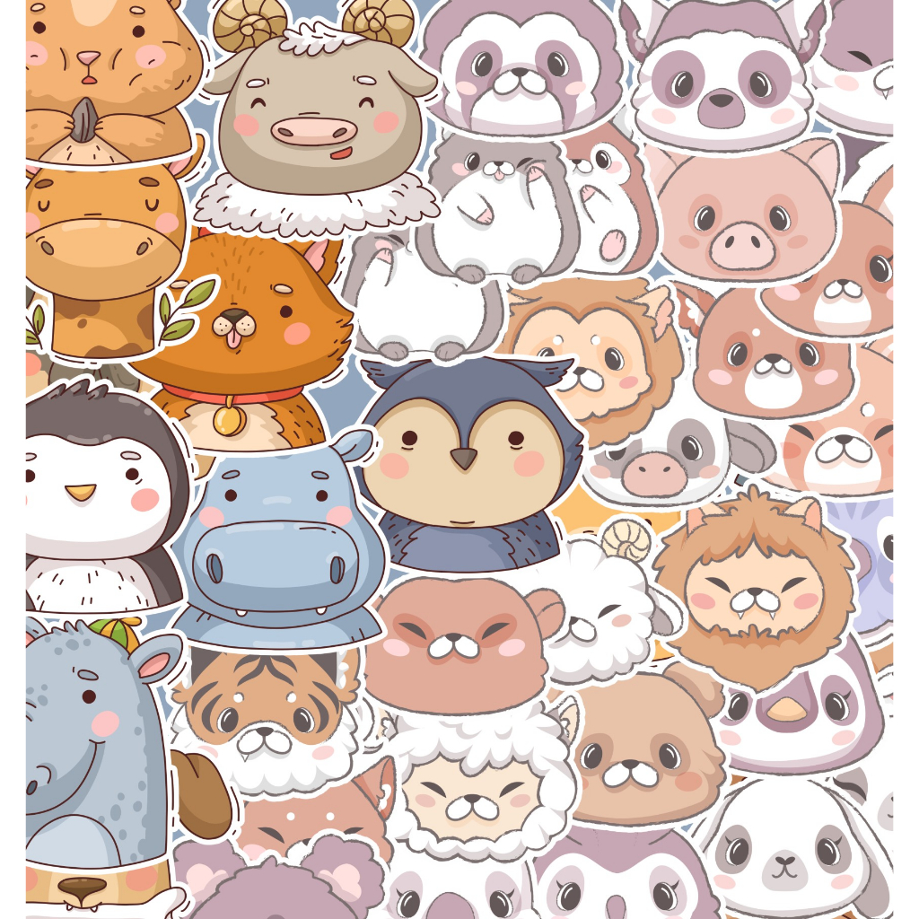 

(20 pcs) Label murah stiker lucu ANIMAL CUTE/stiker kartun lucu/random/murah/stiker satuan/murah/animal lucu