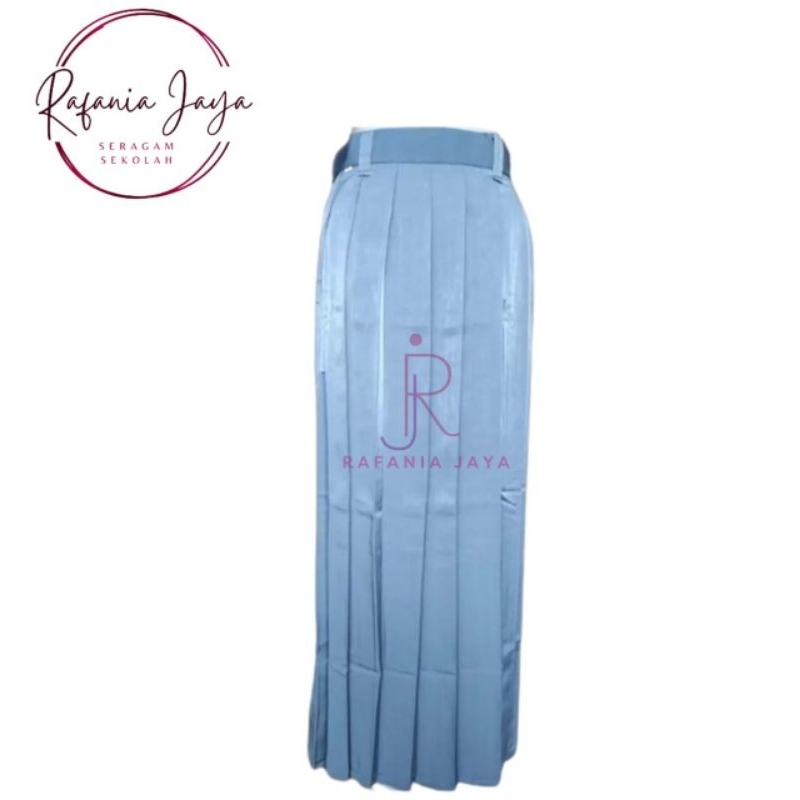 Rok Sekolah Abu-Abu SMA SMK MAN Rok Panjang Rempel Atas Rempel Banyak Bahan Twist Licin Seragam Seko