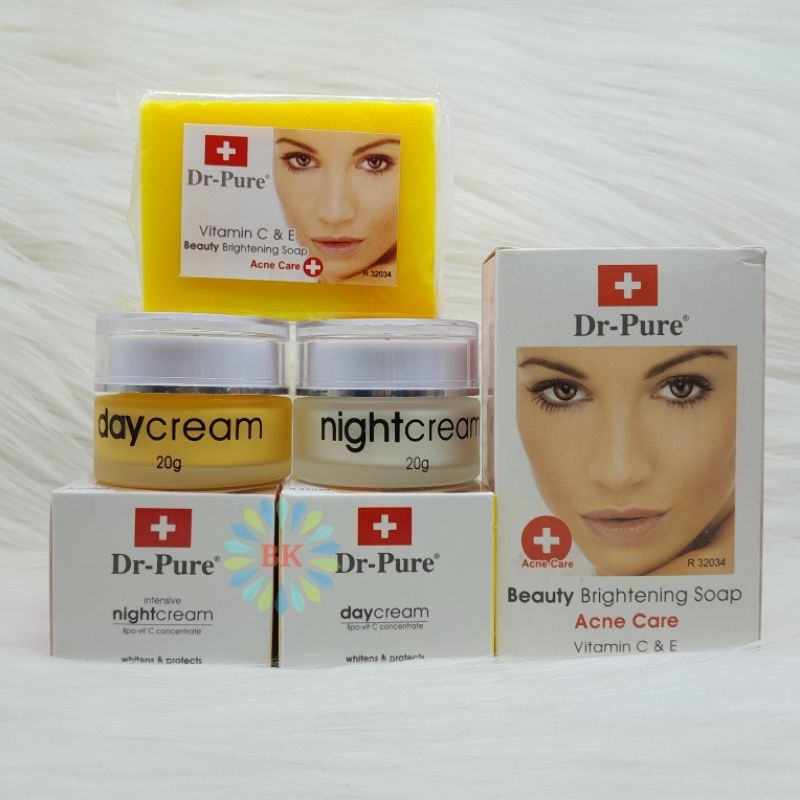 Dr Pure Paket Cream Siang Malam Dan Sabun Acne Care ORIGINAL BPOM