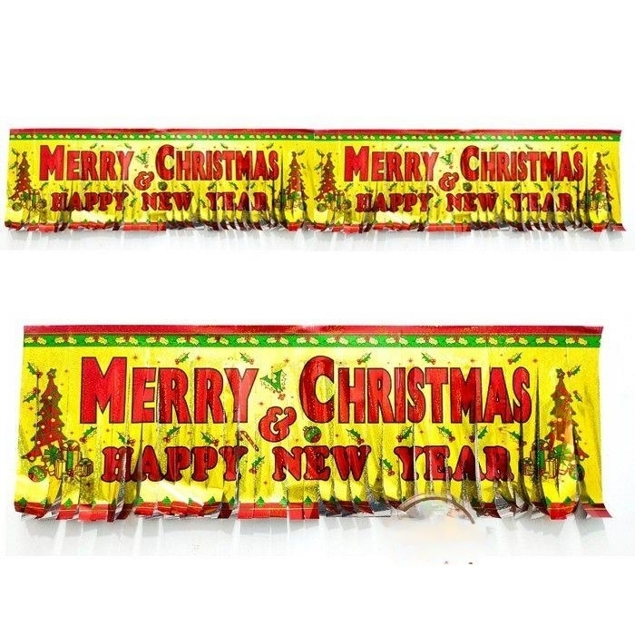 DINOSO Banner Garland Natal Hiasan Rumbai  Natal  Merry Chritmas Happy New Year